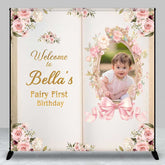 Lofaris Custom Fairy First Birthday Backdrop Princess Story Book Theme with Photo Personalized Enchanted Forest Decor